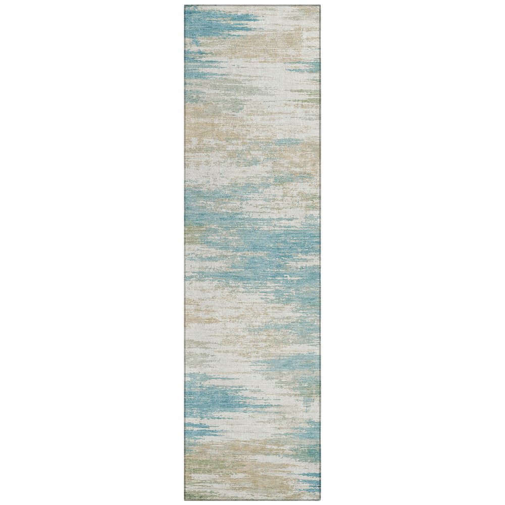 Machine Washable Indoor/Outdoor Chantille ACN2766 Teal 2'3" x 7'6" Runner Rug. Picture 1