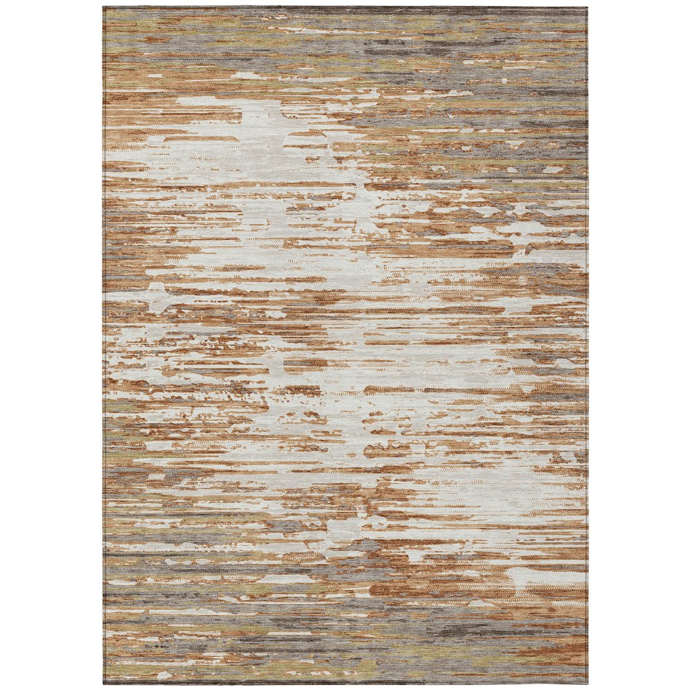 Machine Washable Indoor/Outdoor Chantille ACN2767 Orange 3' x 5' Rug. Picture 1