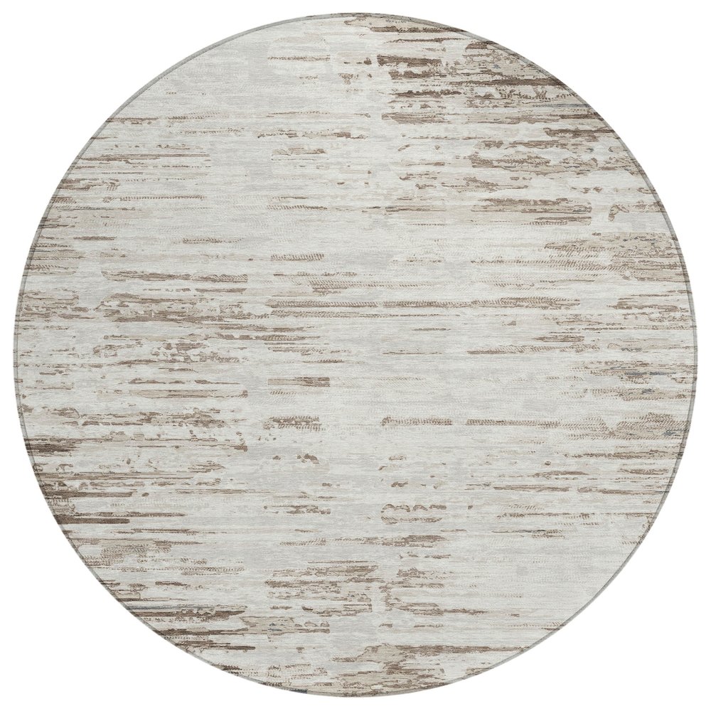 Machine Washable Indoor/Outdoor Chantille ACN2767 Ivory 8' x 8' Round Rug. Picture 1