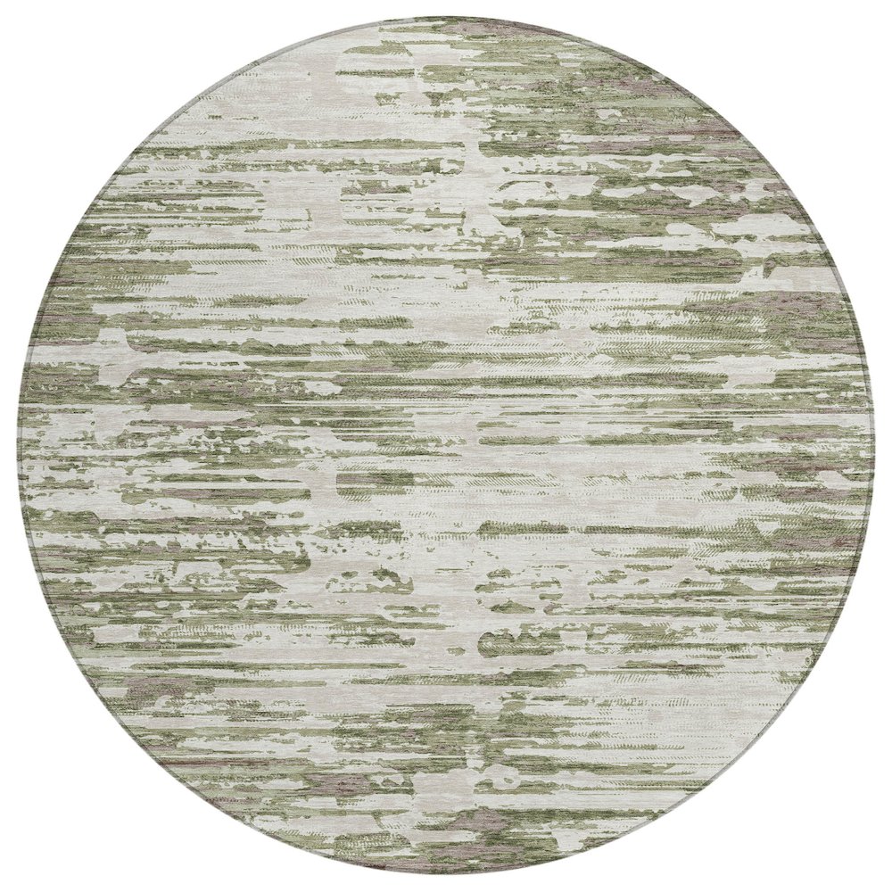 Machine Washable Indoor/Outdoor Chantille ACN2767 Green 8' x 8' Round Rug. Picture 1
