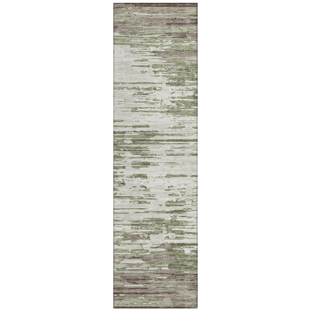 Machine Washable Indoor/Outdoor Chantille ACN2767 Green 2'3" x 7'6" Runner Rug. Picture 1