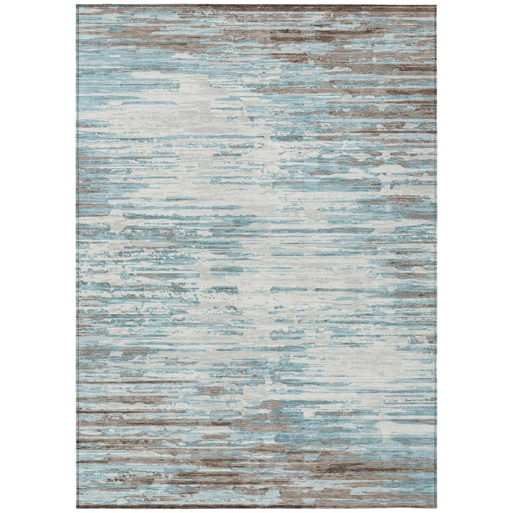 Machine Washable Indoor/Outdoor Chantille ACN2767 Teal 3' x 5' Rug. Picture 1