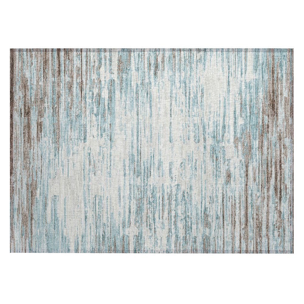 Machine Washable Indoor/Outdoor Chantille ACN2767 Teal 1'8" x 2'6" Rug. Picture 1