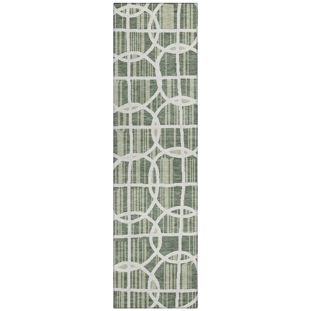Machine Washable Indoor/Outdoor Chantille ACN2769 Green 2'3" x 7'6" Runner Rug. Picture 1