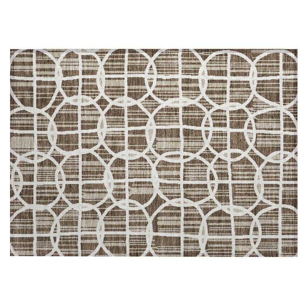Machine Washable Indoor/Outdoor Chantille ACN2769 Brown 1'8" x 2'6" Rug. Picture 1