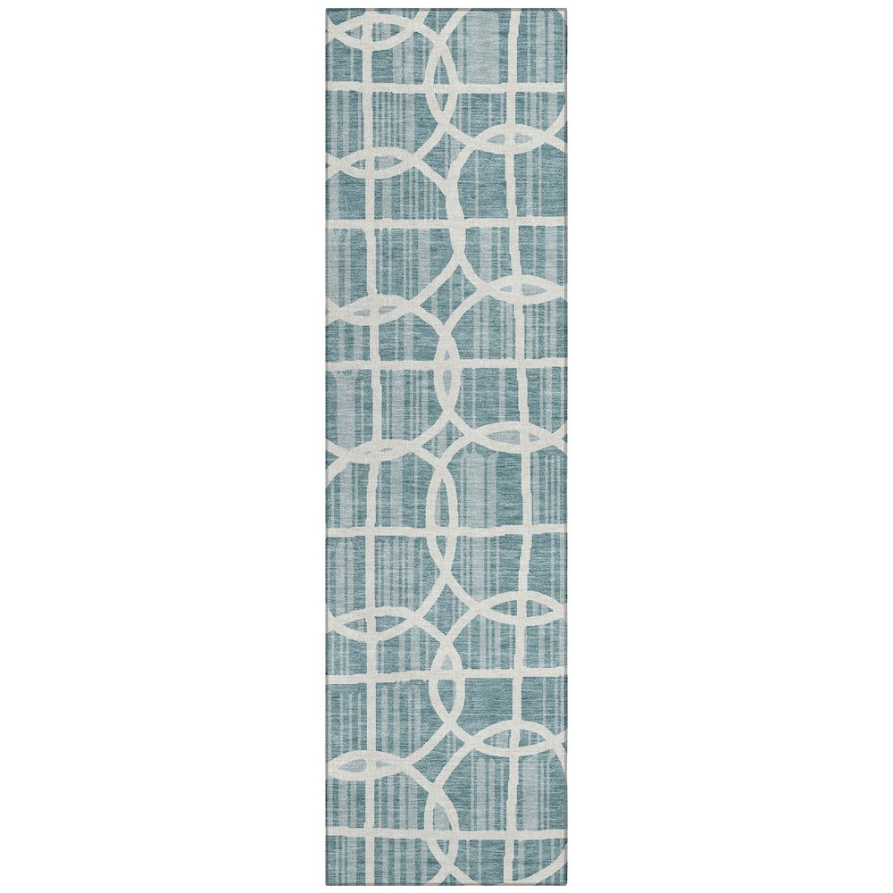 Machine Washable Indoor/Outdoor Chantille ACN2769 Teal 2'3" x 7'6" Runner Rug. Picture 1