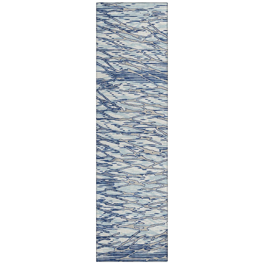 Machine Washable Indoor/Outdoor Chantille ACN2771 Blue 2'3" x 7'6" Runner Rug. Picture 1