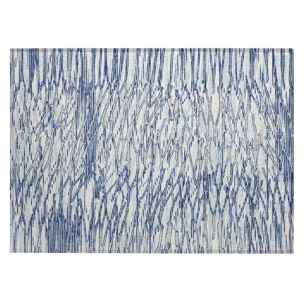 Machine Washable Indoor/Outdoor Chantille ACN2771 Blue 1'8" x 2'6" Rug. Picture 1