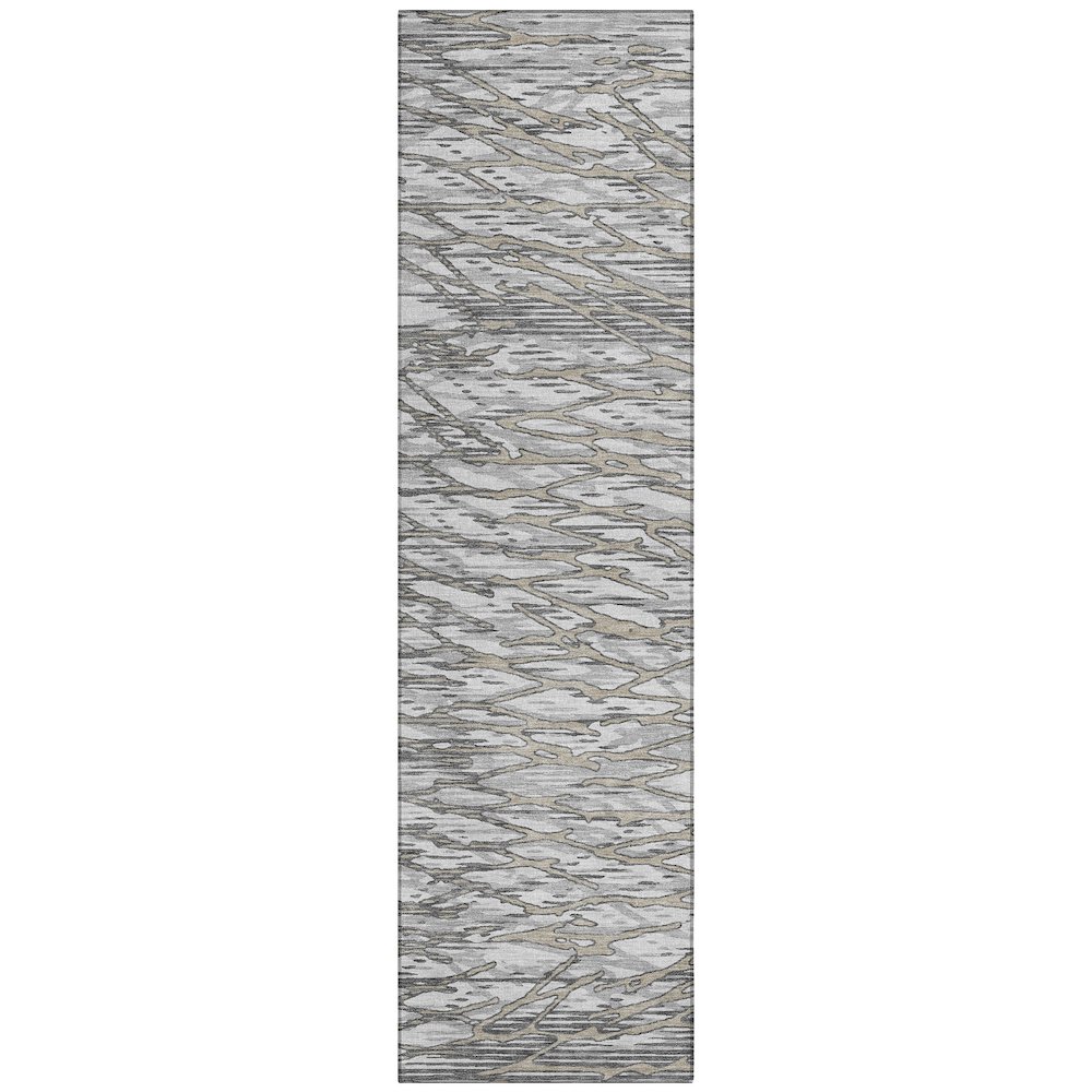 Machine Washable Indoor/Outdoor Chantille ACN2771 Gray 2'3" x 7'6" Runner Rug. Picture 1
