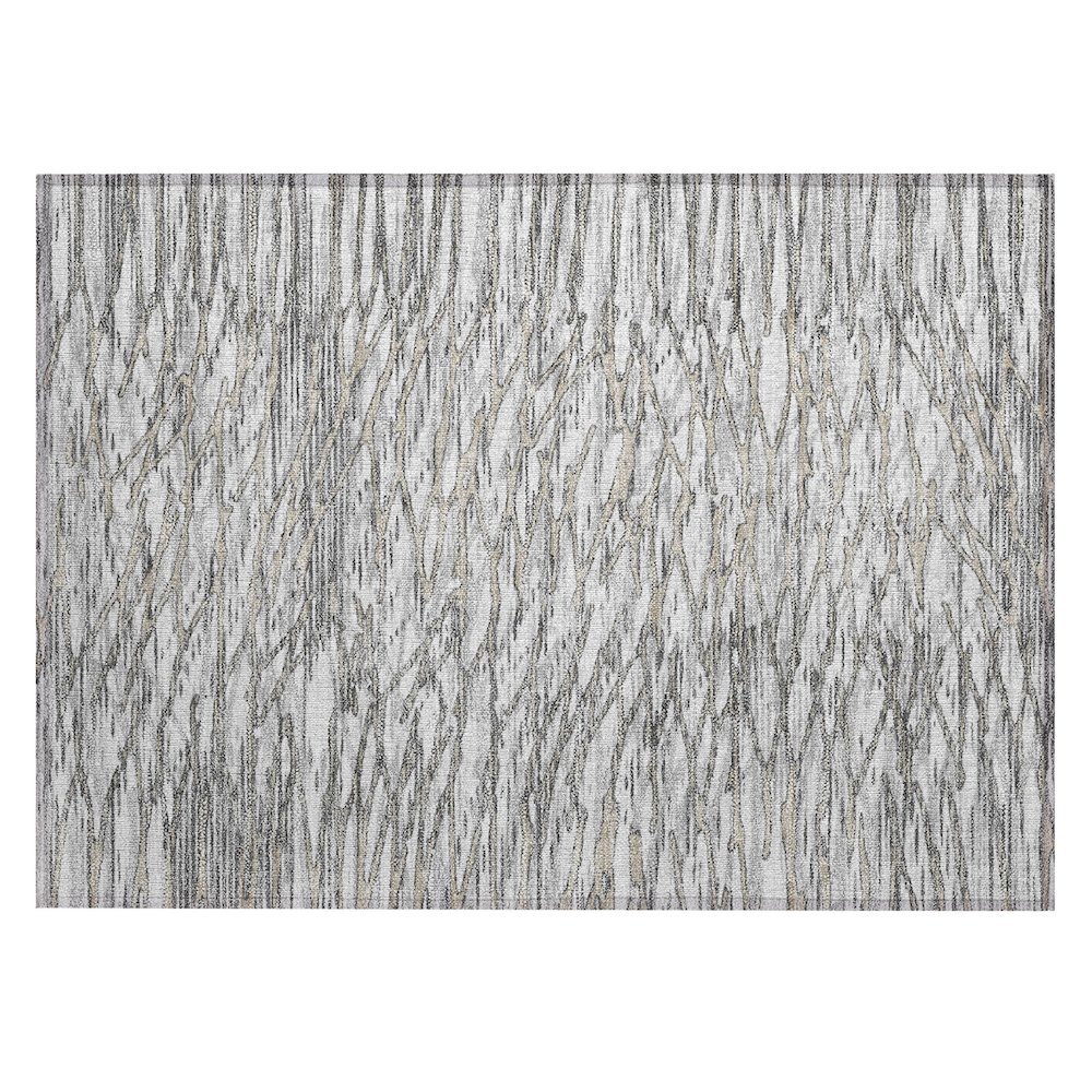 Machine Washable Indoor/Outdoor Chantille ACN2771 Gray 1'8" x 2'6" Rug. Picture 1