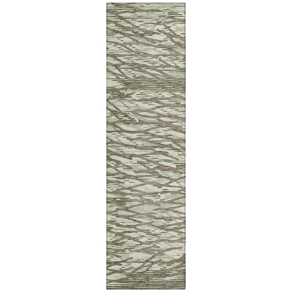 Machine Washable Indoor/Outdoor Chantille ACN2771 Green 2'3" x 7'6" Runner Rug. Picture 1