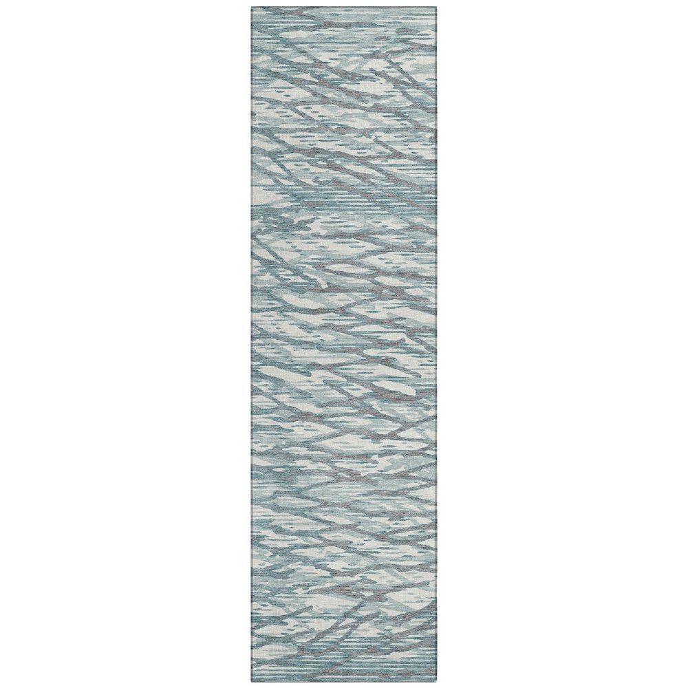 Machine Washable Indoor/Outdoor Chantille ACN2771 Teal 2'3" x 7'6" Runner Rug. Picture 1