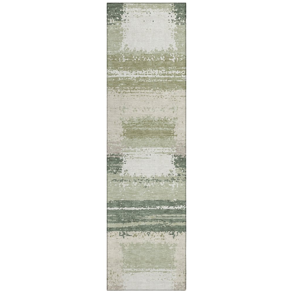Machine Washable Indoor/Outdoor Chantille ACN2772 Green 2'3" x 7'6" Runner Rug. Picture 1