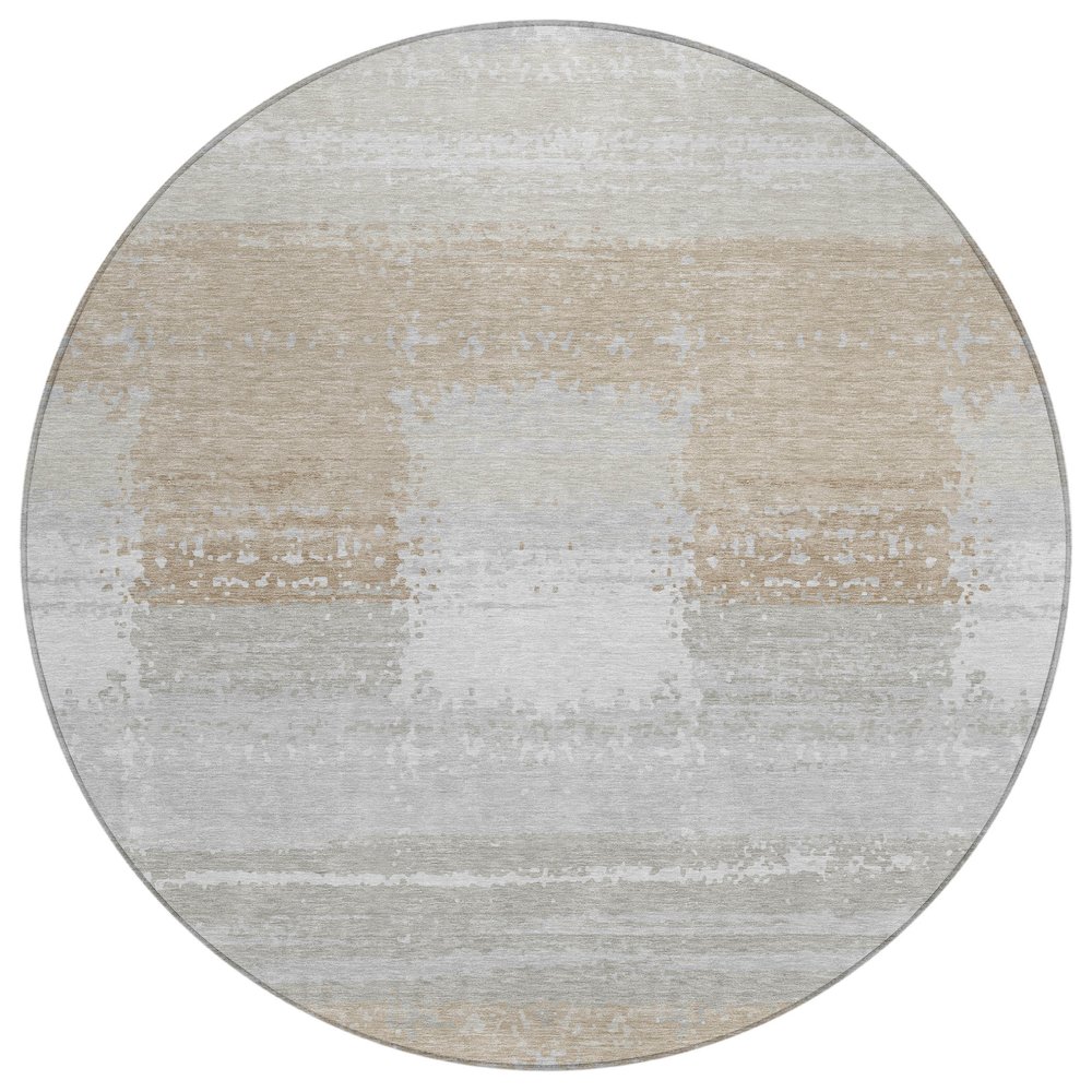 Machine Washable Indoor/Outdoor Chantille ACN2772 Gray 8' x 8' Round Rug. Picture 1