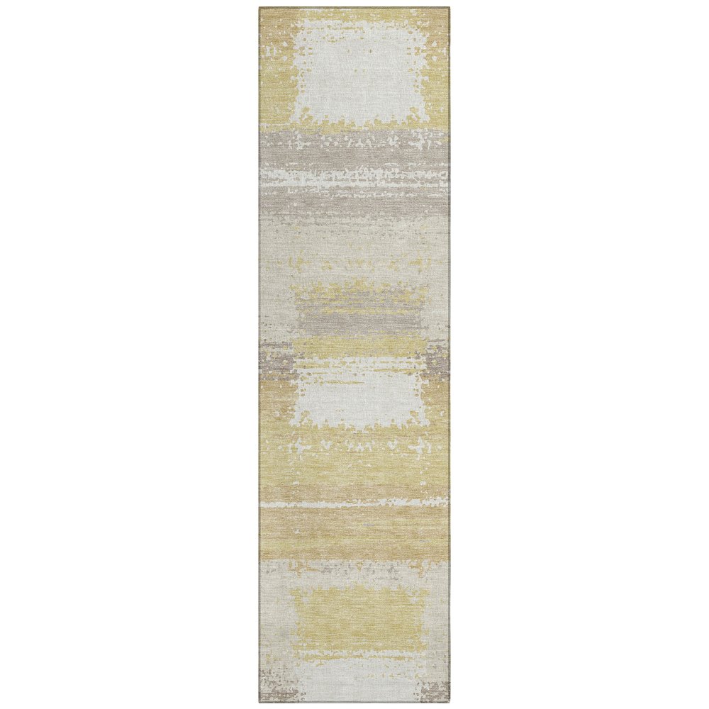 Machine Washable Indoor/Outdoor Chantille ACN2772 Gold 2'3" x 7'6" Runner Rug. Picture 1
