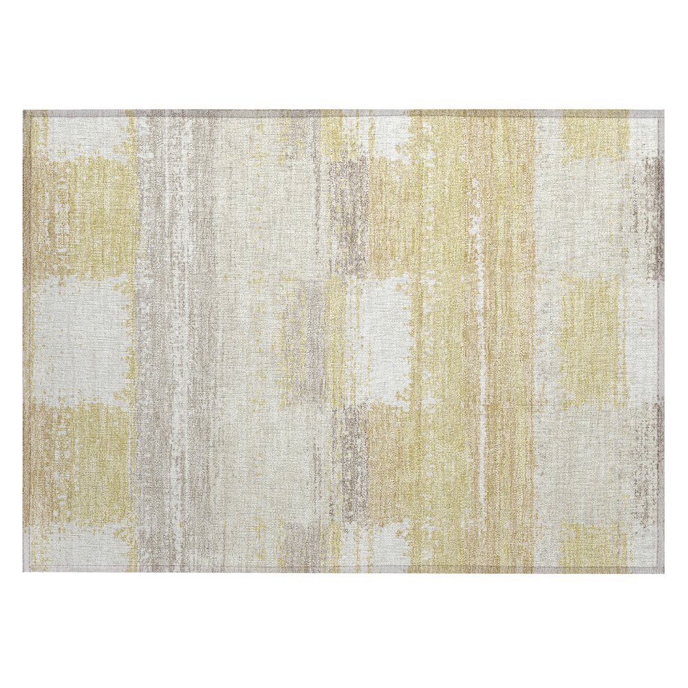 Machine Washable Indoor/Outdoor Chantille ACN2772 Gold 1'8" x 2'6" Rug. Picture 1