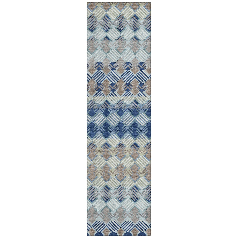 Machine Washable Indoor/Outdoor Chantille ACN2773 Blue 2'3" x 7'6" Runner Rug. Picture 1