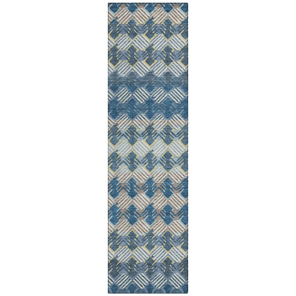 Machine Washable Indoor/Outdoor Chantille ACN2773 Blue 2'3" x 7'6" Runner Rug. Picture 1