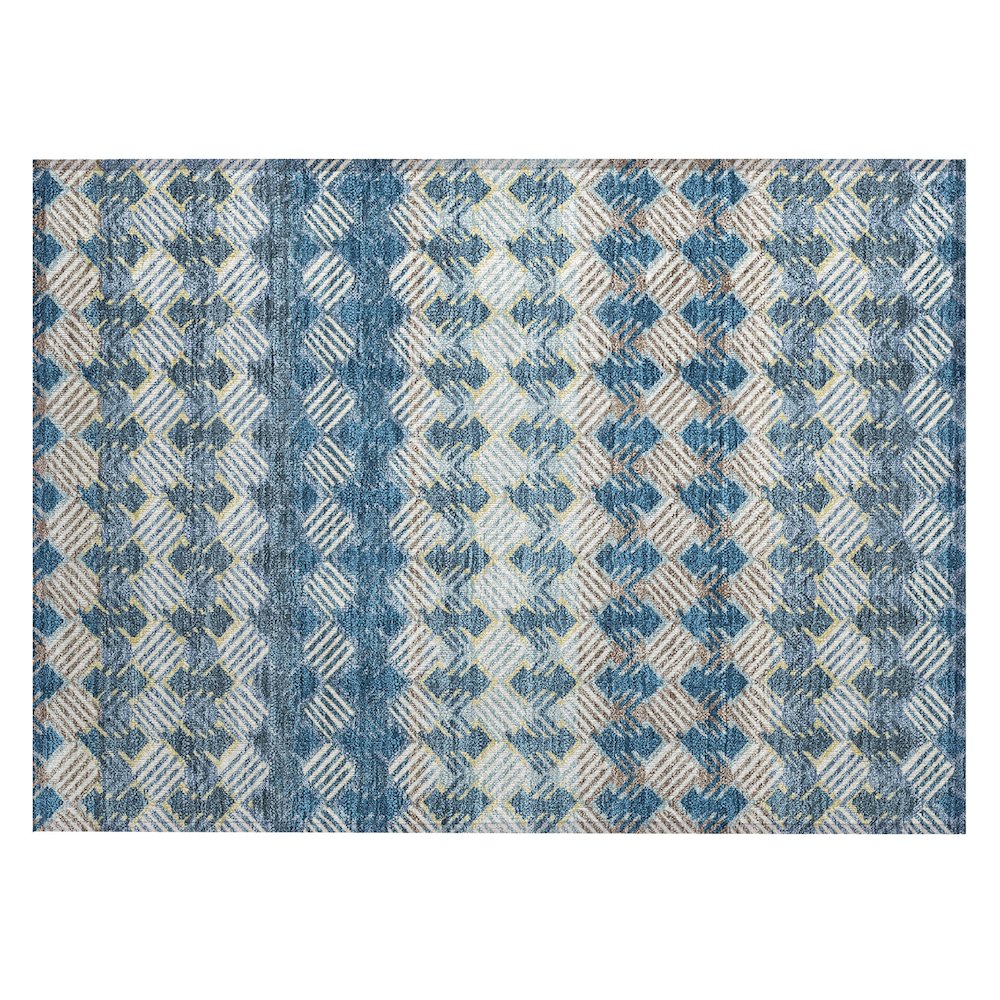 Machine Washable Indoor/Outdoor Chantille ACN2773 Blue 1'8" x 2'6" Rug. Picture 1