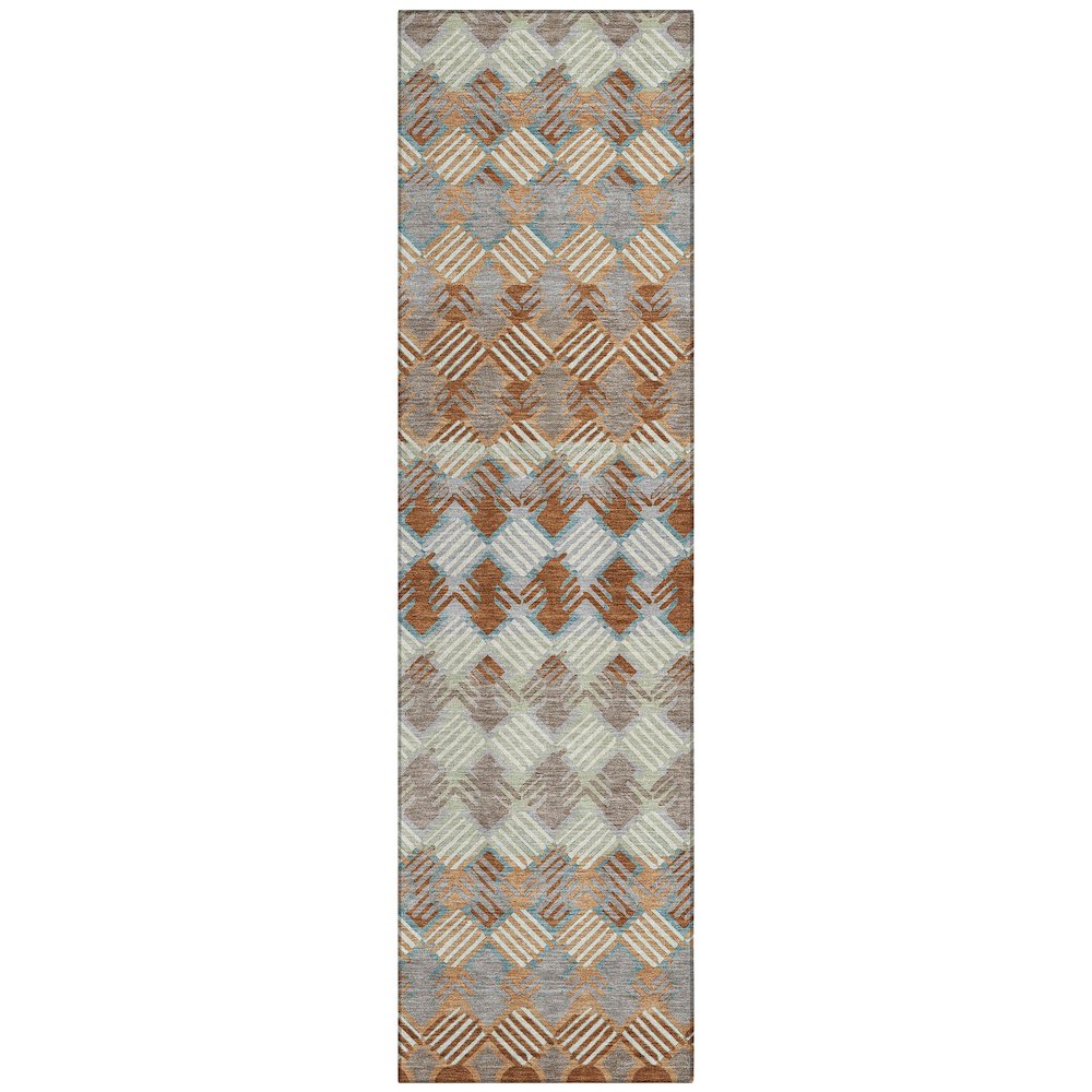Machine Washable Indoor/Outdoor Chantille ACN2773 Orange 2'3" x 7'6" Runner Rug. Picture 1