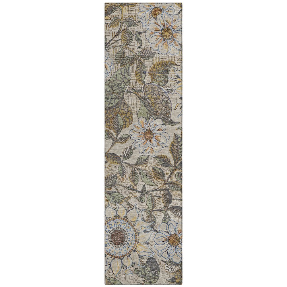 Machine Washable Indoor/Outdoor Chantille ACN2774 Brown 2'3" x 7'6" Runner Rug. Picture 1