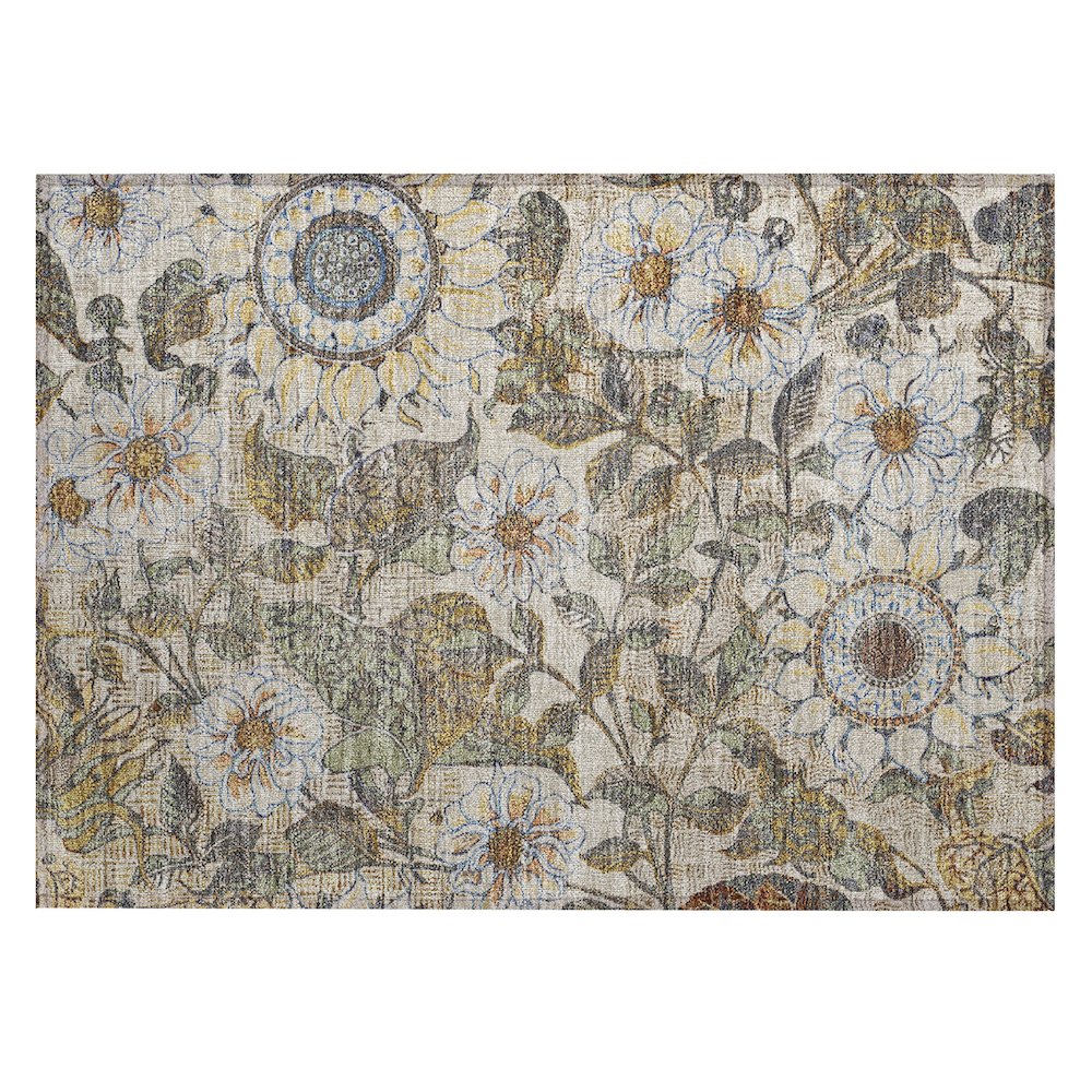 Machine Washable Indoor/Outdoor Chantille ACN2774 Brown 1'8" x 2'6" Rug. Picture 1