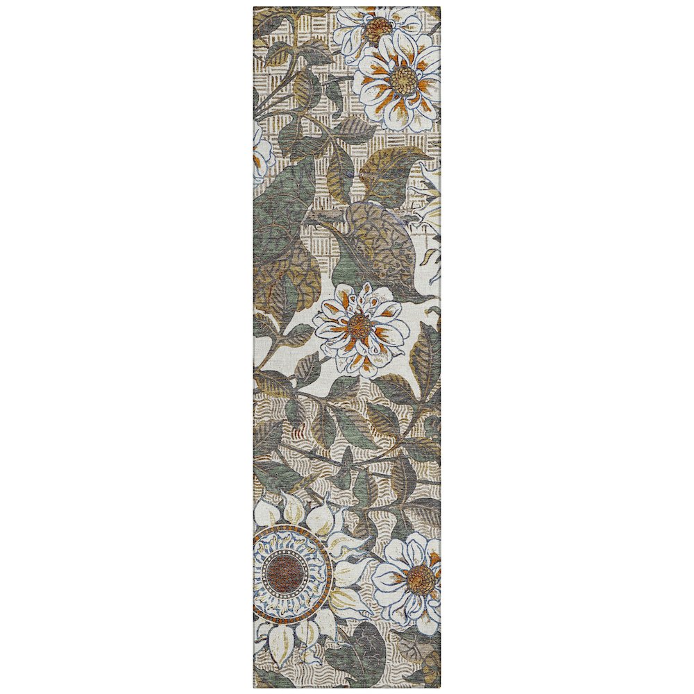 Machine Washable Indoor/Outdoor Chantille ACN2774 Ivory 2'3" x 7'6" Runner Rug. Picture 1