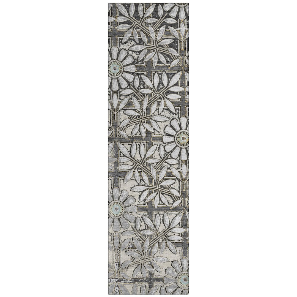 Machine Washable Indoor/Outdoor Chantille ACN2775 Gray 2'3" x 7'6" Runner Rug. Picture 1