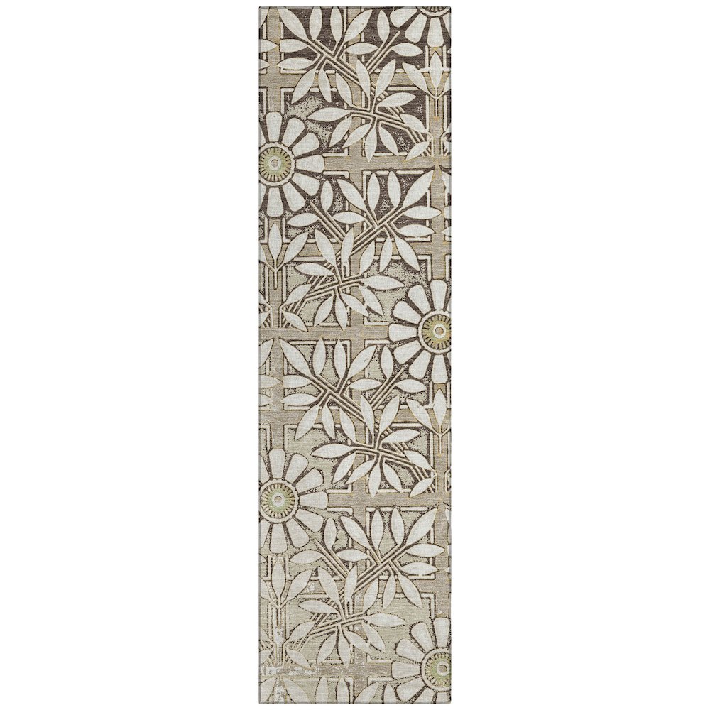 Machine Washable Indoor/Outdoor Chantille ACN2775 Ivory 2'3" x 7'6" Runner Rug. Picture 1