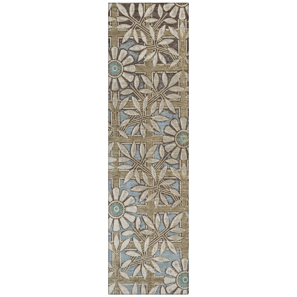 Machine Washable Indoor/Outdoor Chantille ACN2775 Brown 2'3" x 7'6" Runner Rug. Picture 1