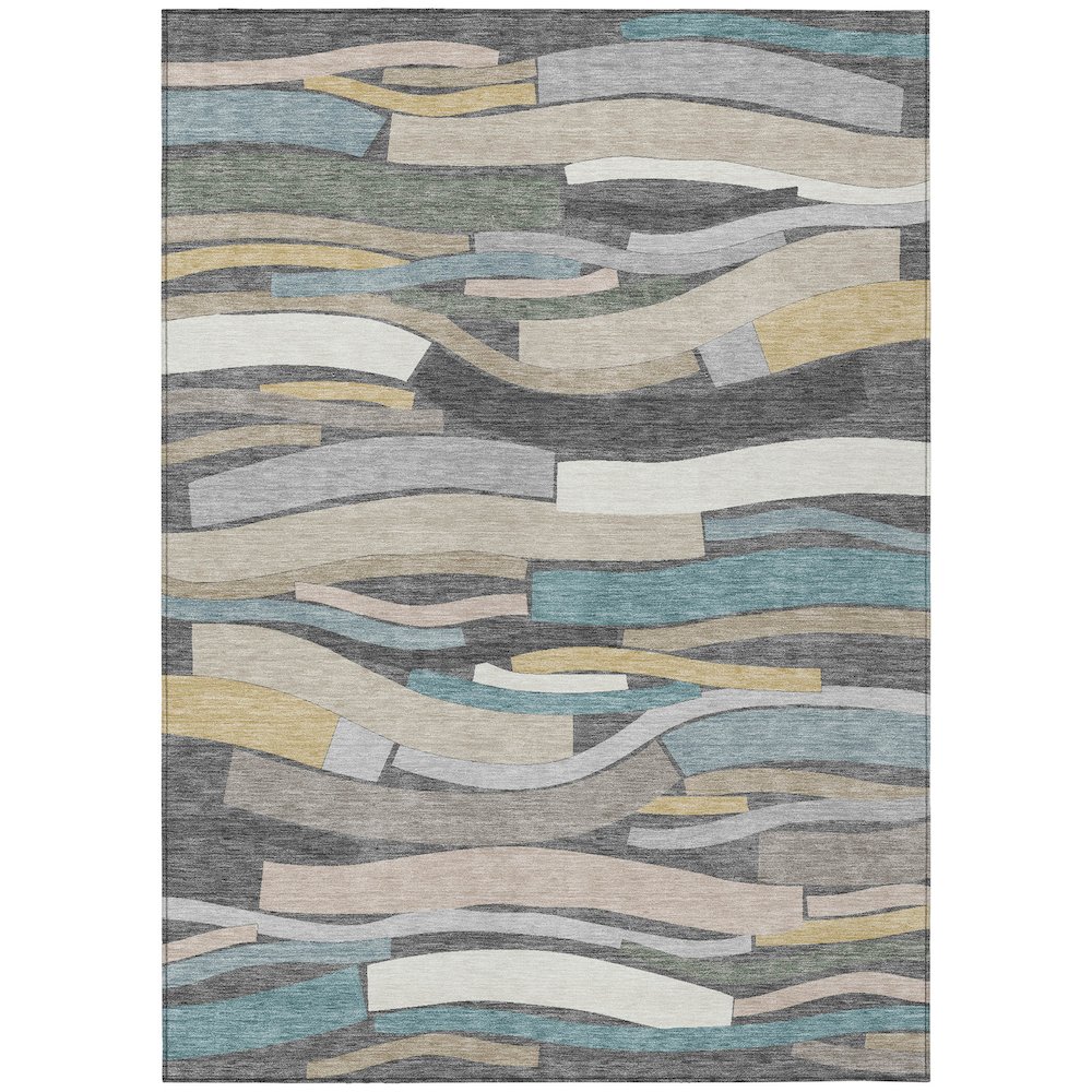 Machine Washable Indoor/Outdoor Chantille ACN2776 Gray 3' x 5' Rug. Picture 1