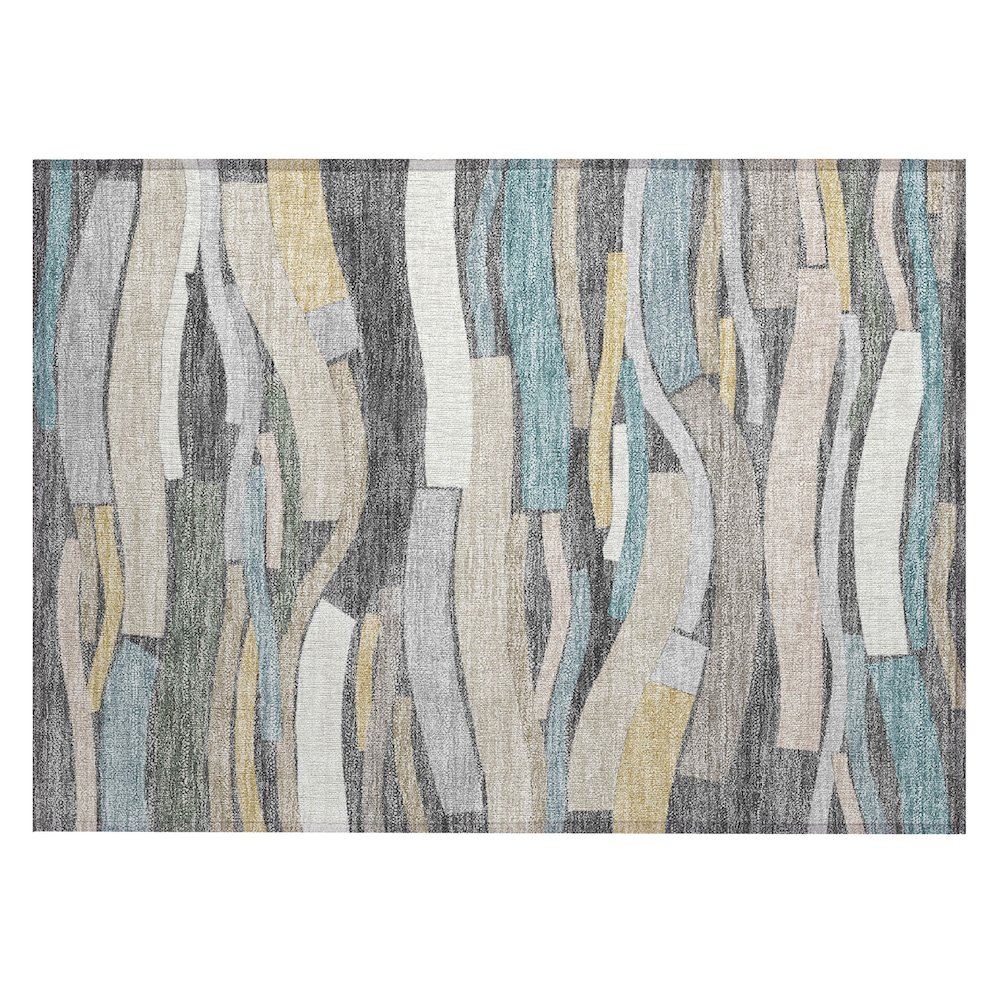 Machine Washable Indoor/Outdoor Chantille ACN2776 Gray 1'8" x 2'6" Rug. Picture 1