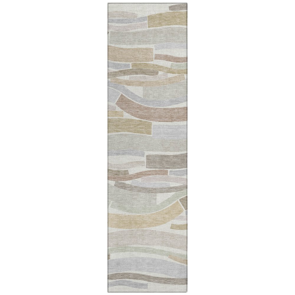 Machine Washable Indoor/Outdoor Chantille ACN2776 Ivory 2'3" x 7'6" Runner Rug. Picture 1