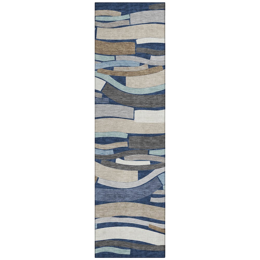 Machine Washable Indoor/Outdoor Chantille ACN2776 Blue 2'3" x 7'6" Runner Rug. Picture 1