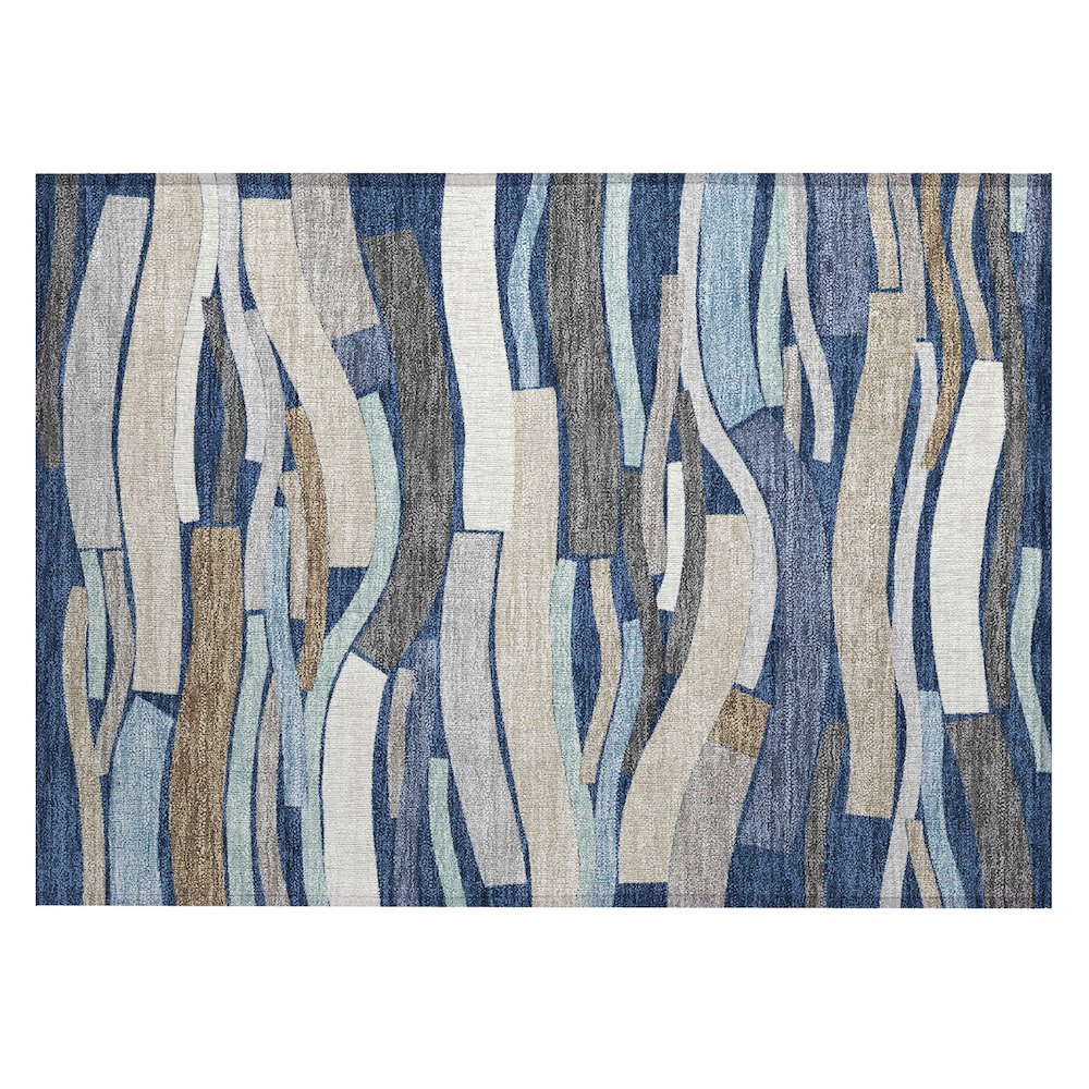 Machine Washable Indoor/Outdoor Chantille ACN2776 Blue 1'8" x 2'6" Rug. Picture 1