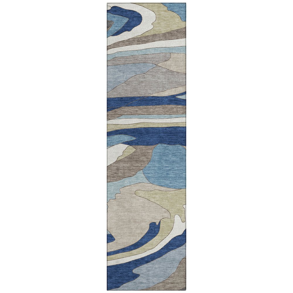 Machine Washable Indoor/Outdoor Chantille ACN2777 Blue 2'3" x 7'6" Runner Rug. Picture 1