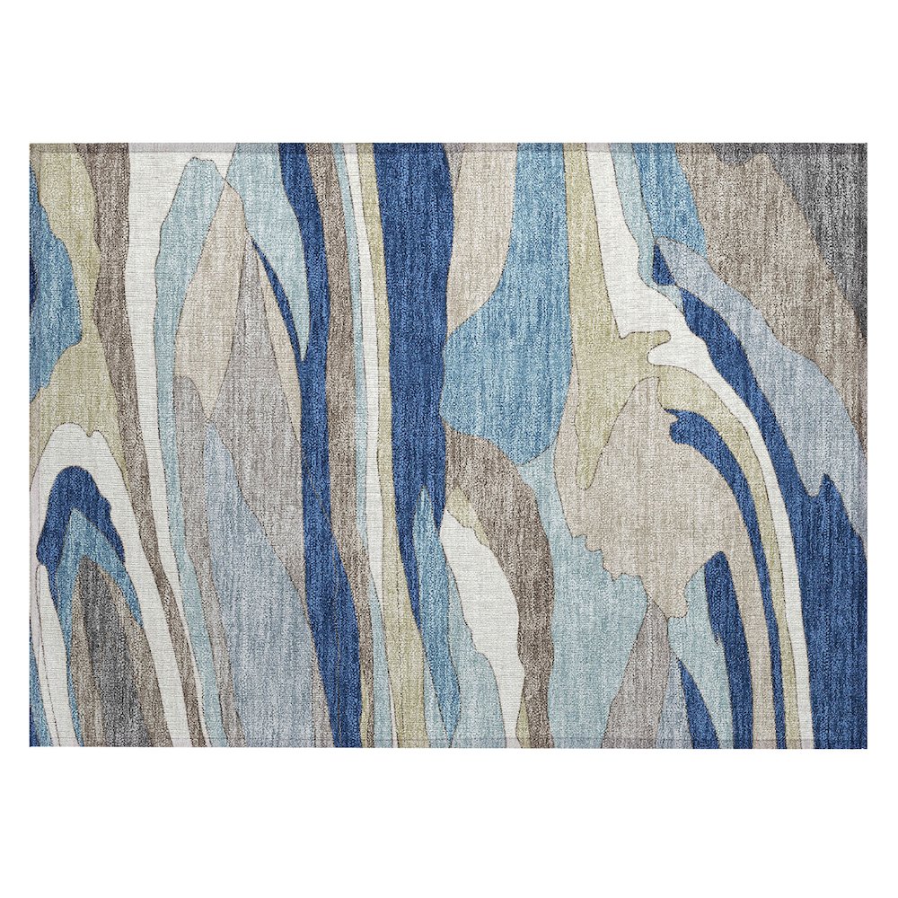 Machine Washable Indoor/Outdoor Chantille ACN2777 Blue 1'8" x 2'6" Rug. Picture 1
