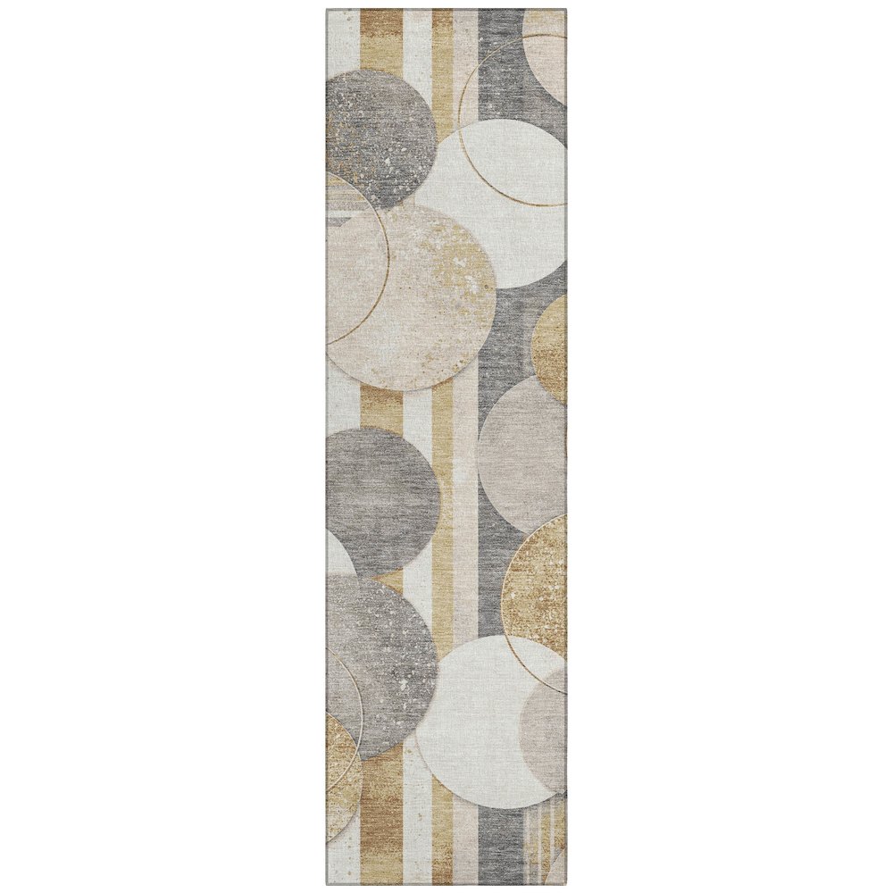 Machine Washable Indoor/Outdoor Chantille ACN2778 Gold 2'3" x 7'6" Runner Rug. Picture 1