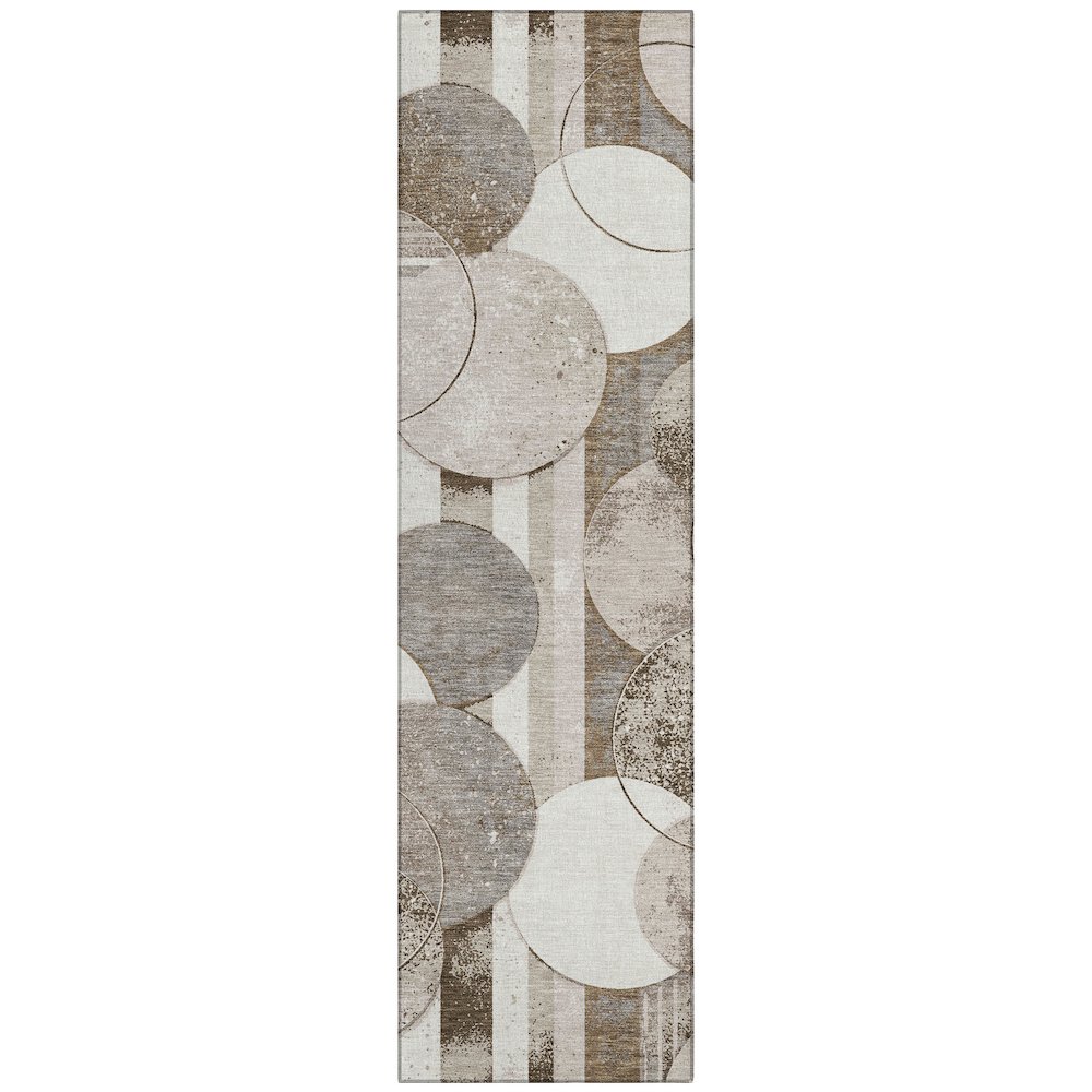 Machine Washable Indoor/Outdoor Chantille ACN2778 Brown 2'3" x 7'6" Runner Rug. Picture 1