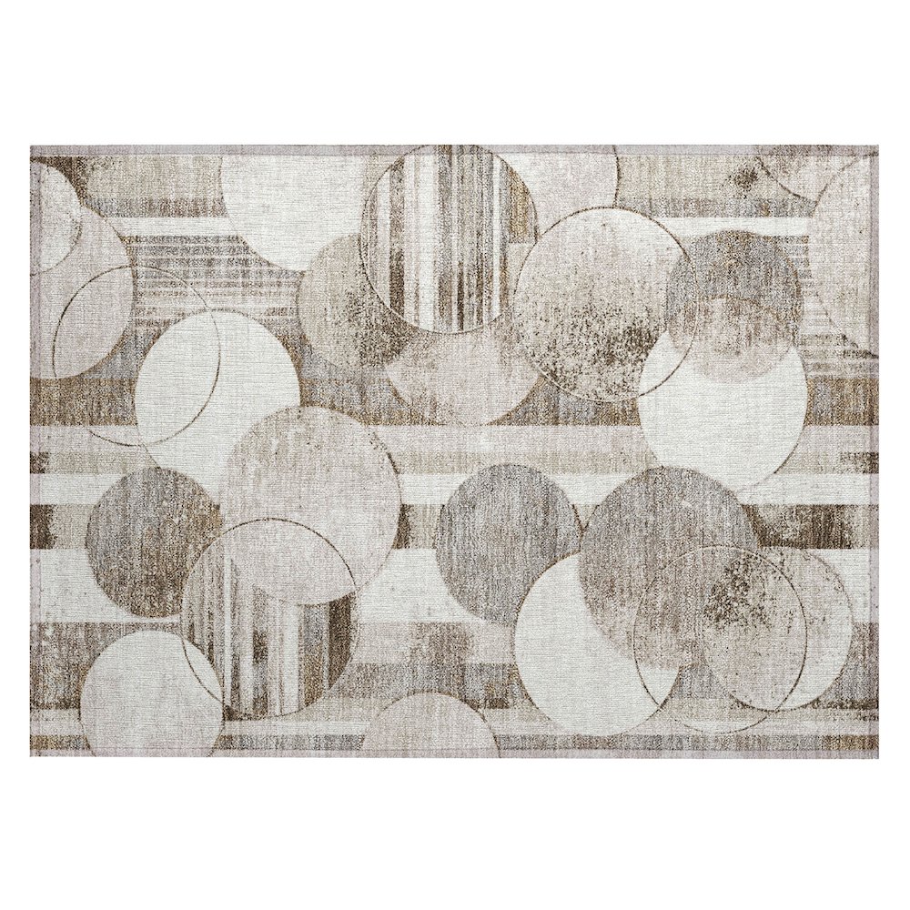 Machine Washable Indoor/Outdoor Chantille ACN2778 Brown 1'8" x 2'6" Rug. Picture 1