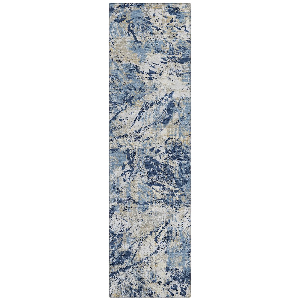Machine Washable Indoor/Outdoor Chantille ACN2779 Blue 2'3" x 7'6" Runner Rug. Picture 1