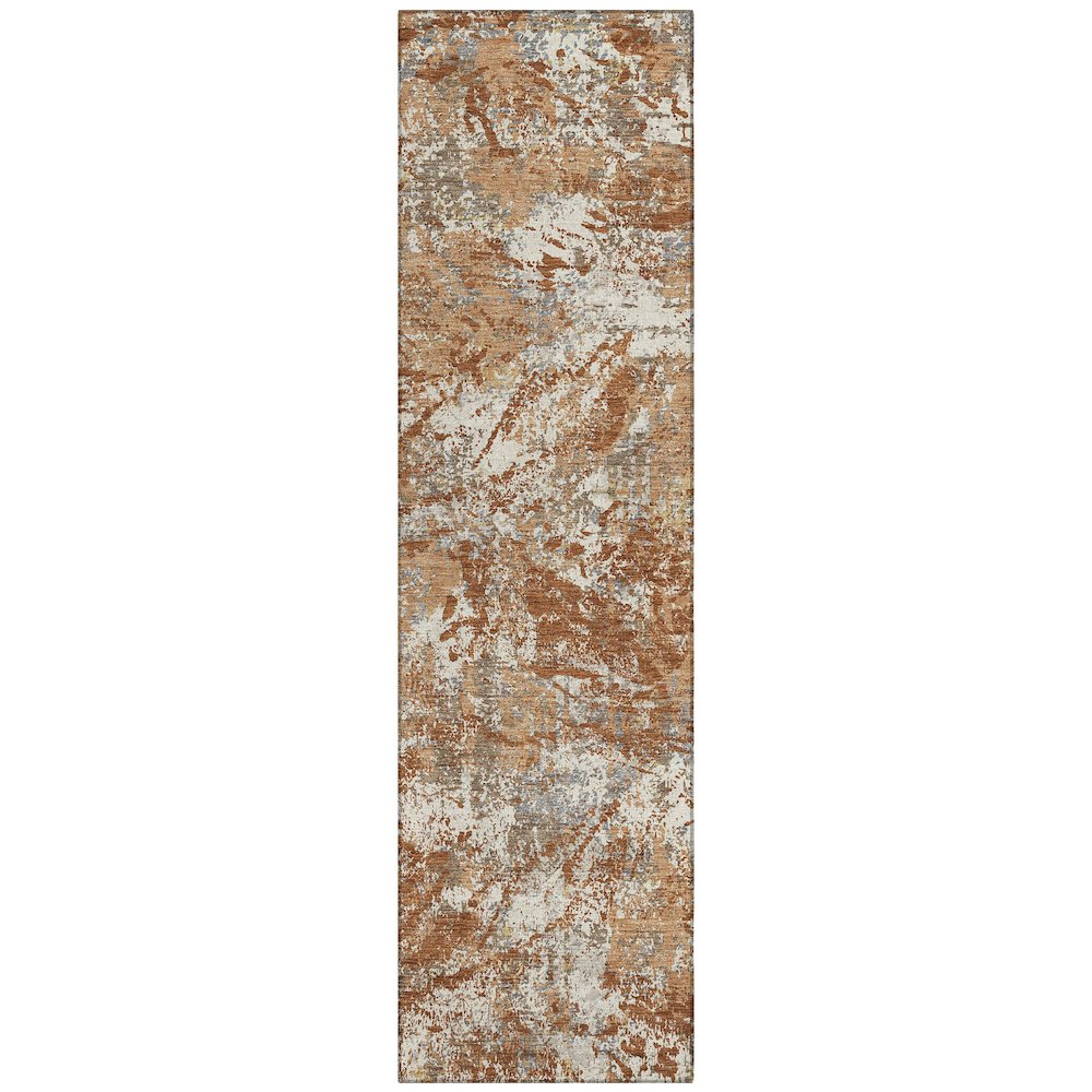 Machine Washable Indoor/Outdoor Chantille ACN2779 Orange 2'3" x 7'6" Runner Rug. Picture 1