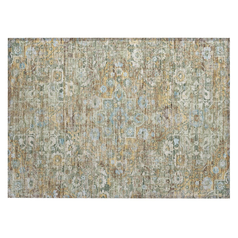 Machine Washable Indoor/Outdoor Chantille ACN2782 Green 1'8" x 2'6" Rug. Picture 1