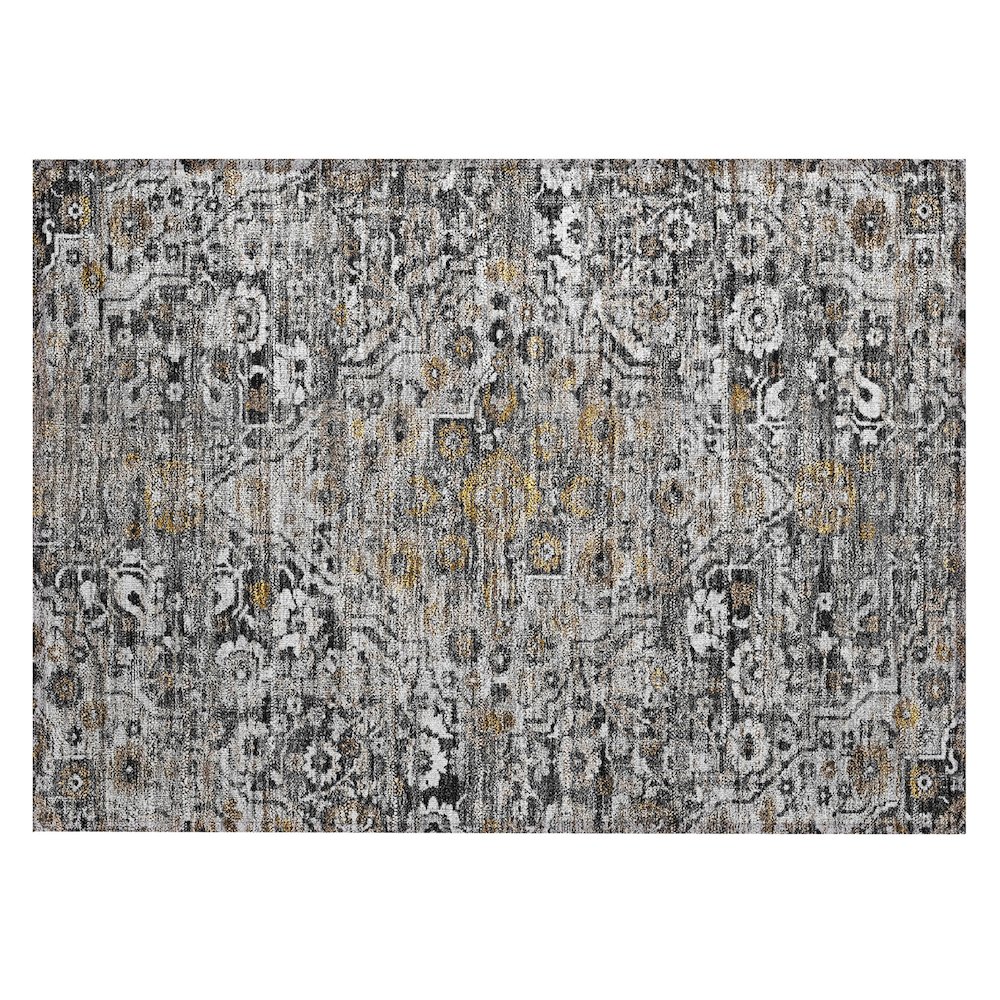 Machine Washable Indoor/Outdoor Chantille ACN2782 Black 1'8" x 2'6" Rug. Picture 1