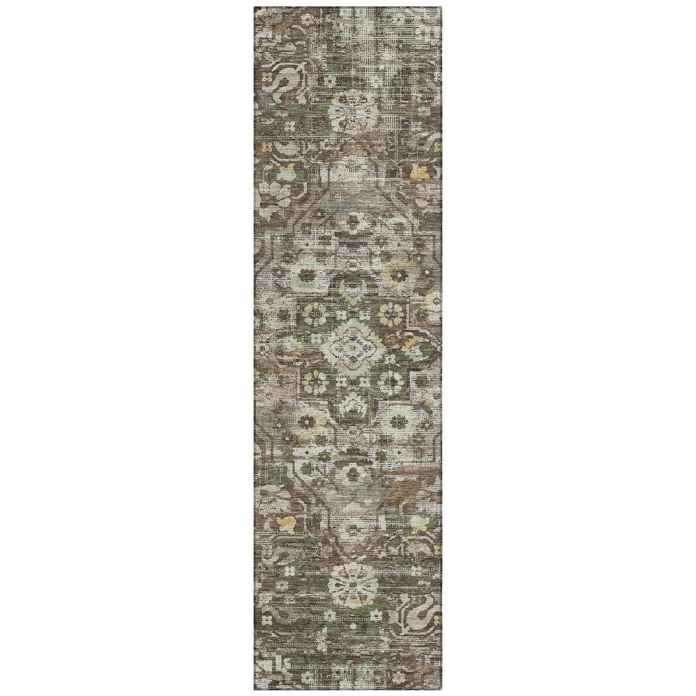 Machine Washable Indoor/Outdoor Chantille ACN2782 Brown 2'3" x 7'6" Runner Rug. Picture 1