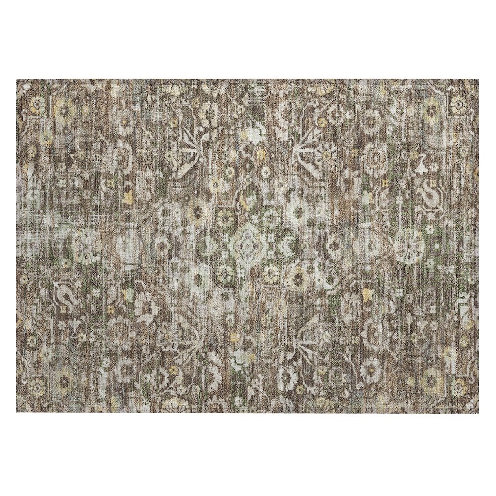 Machine Washable Indoor/Outdoor Chantille ACN2782 Brown 1'8" x 2'6" Rug. Picture 1