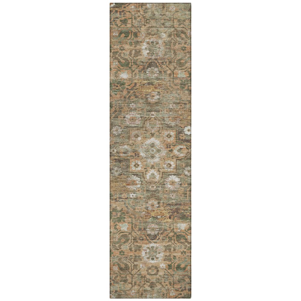Machine Washable Indoor/Outdoor Chantille ACN2782 Orange 2'3" x 7'6" Runner Rug. Picture 1