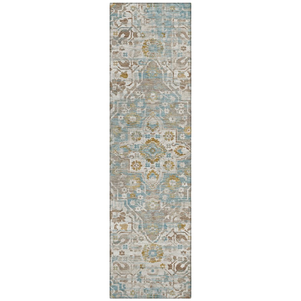 Machine Washable Indoor/Outdoor Chantille ACN2782 Ivory 2'3" x 7'6" Runner Rug. Picture 1