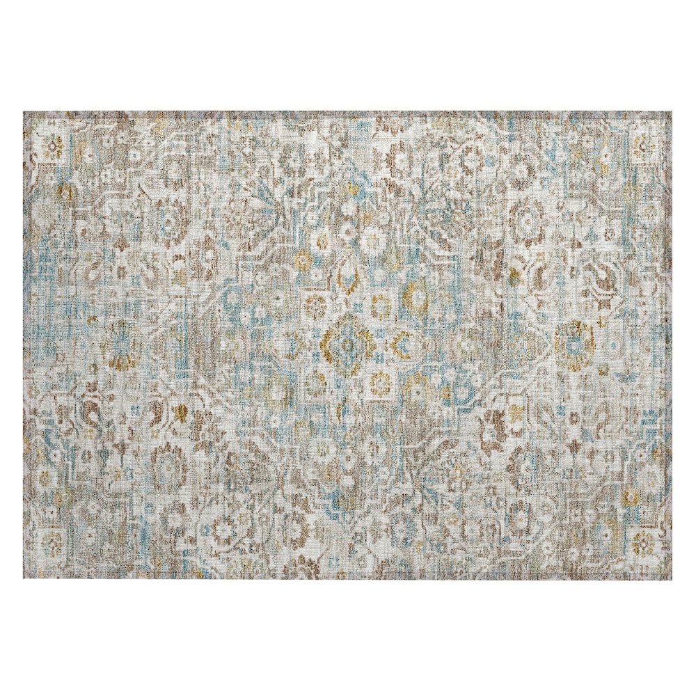 Machine Washable Indoor/Outdoor Chantille ACN2782 Ivory 1'8" x 2'6" Rug. Picture 1