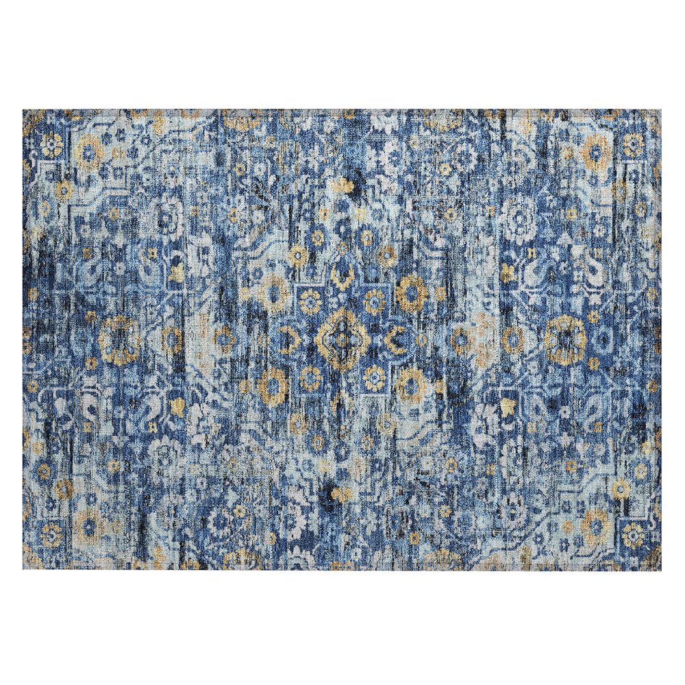 Machine Washable Indoor/Outdoor Chantille ACN2782 Blue 1'8" x 2'6" Rug. Picture 1